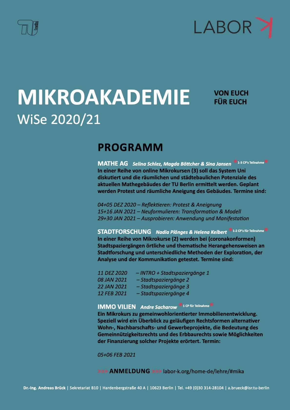 Aushang MIKA WiSe 2021